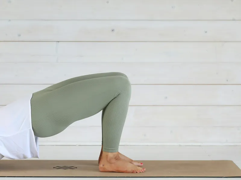 Woman doing gentle pelvic floor exercise and breathing